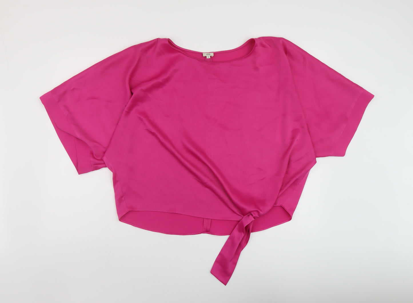 River Island Womens Pink Polyester Basic Blouse Size M Round Neck