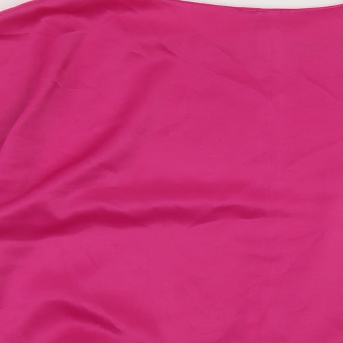 River Island Womens Pink Polyester Basic Blouse Size M Round Neck