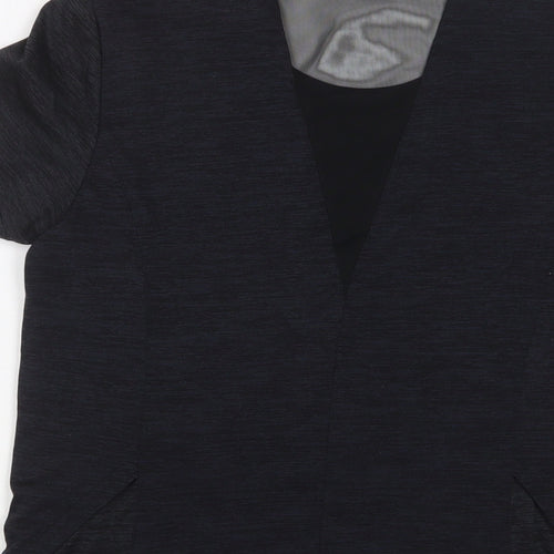 APANAGE Womens Grey Polyester Basic T-Shirt Size L Crew Neck Pullover