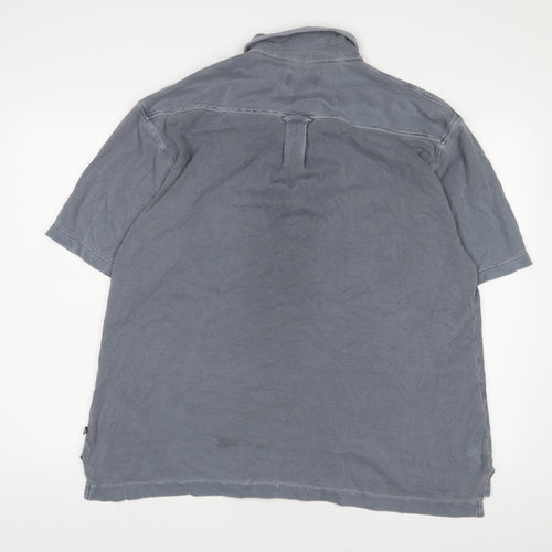 Moose Creek Mens Blue Cotton Button-Up Size M Collared Button