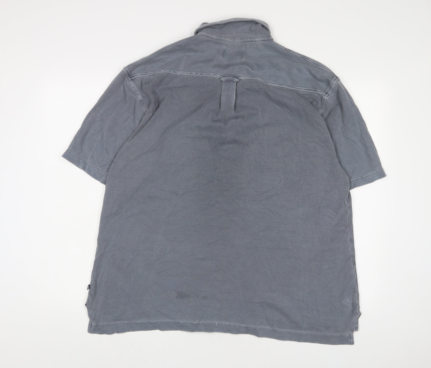 Moose Creek Mens Blue Cotton Button-Up Size M Collared Button