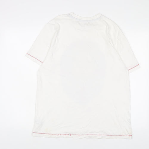 England Mens White Cotton T-Shirt Size L Crew Neck