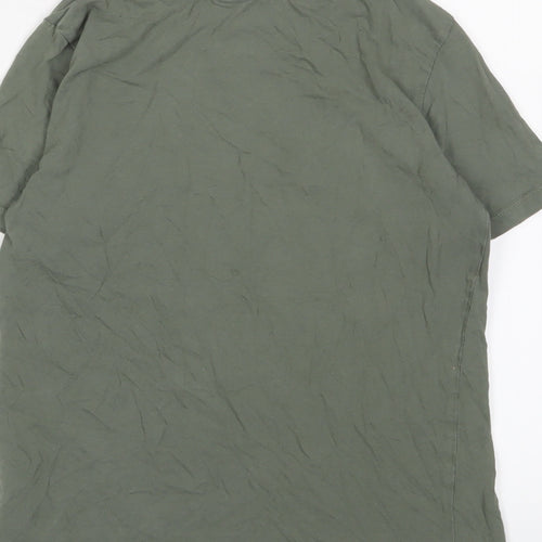 H&M Boys Green Cotton Basic T-Shirt Size 8-9 Years Crew Neck Pullover - 8-10 Years