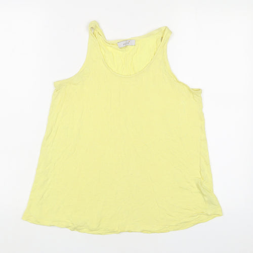 Per Una Womens Yellow Viscose Basic Tank Size 12 Scoop Neck