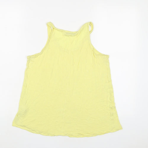 Per Una Womens Yellow Viscose Basic Tank Size 12 Scoop Neck