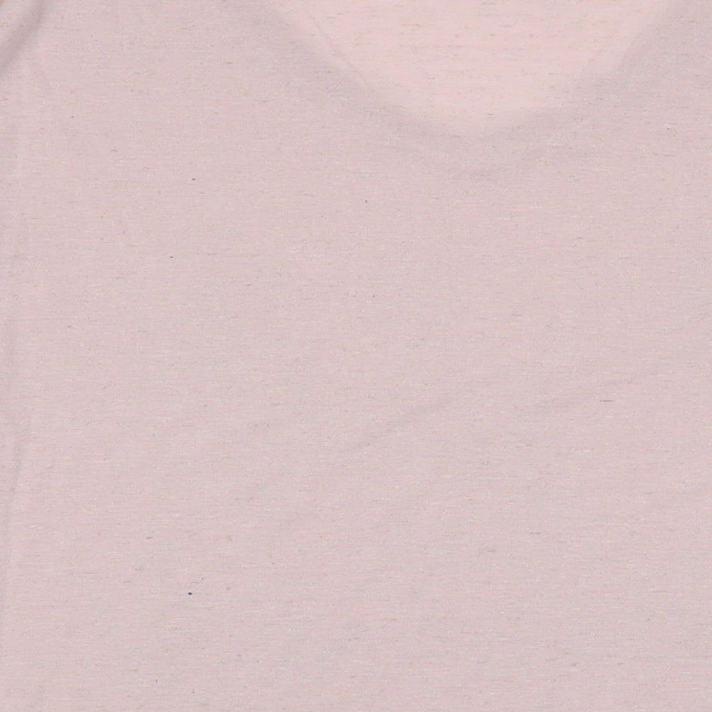 NEXT Womens Pink Polyester Basic T-Shirt Size 20 V-Neck