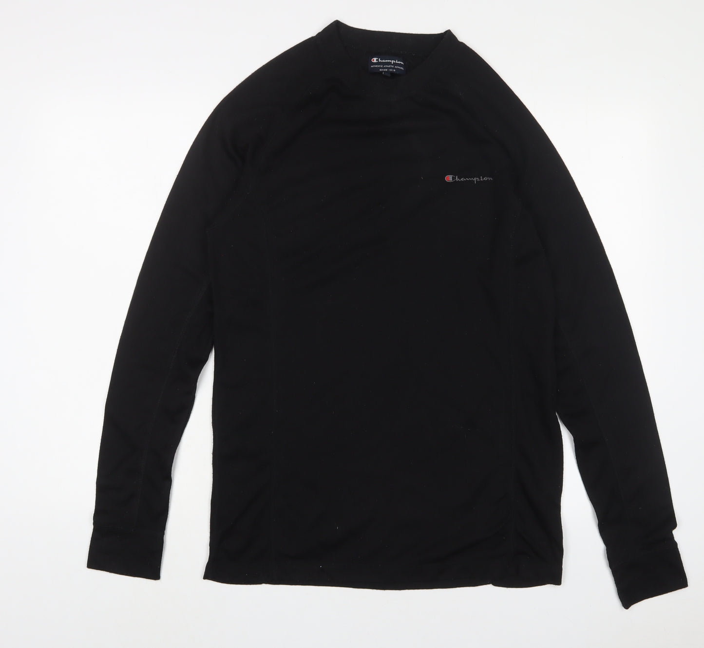Champion Mens Black Polyester Basic Casual Size M Crew Neck Pullover - Thermal