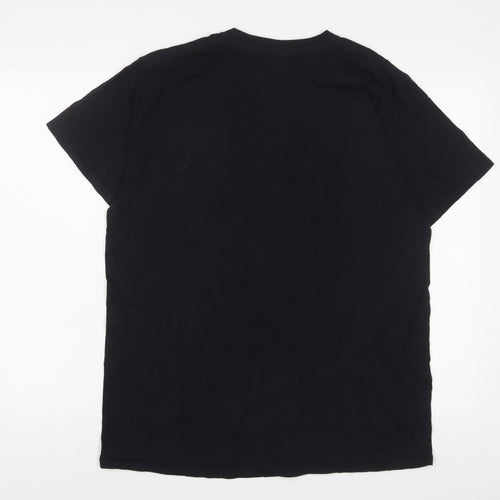Daisy Street Womens Black Cotton Basic T-Shirt Size M Crew Neck