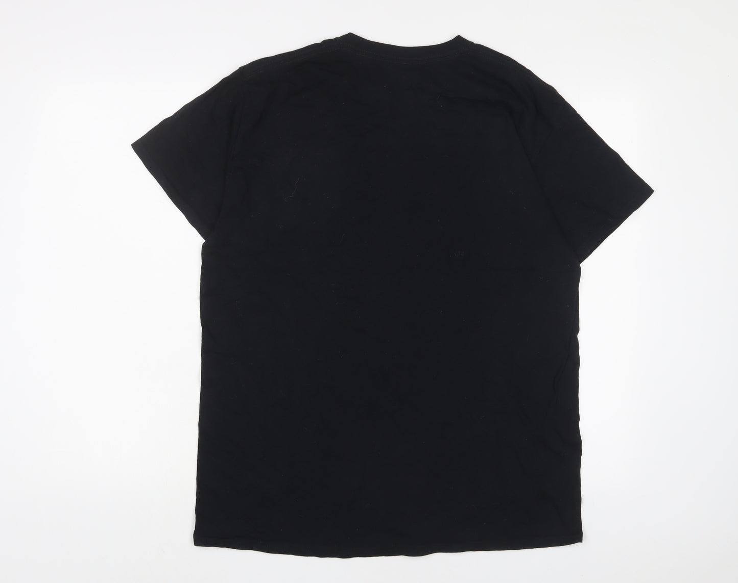 Daisy Street Womens Black Cotton Basic T-Shirt Size M Crew Neck
