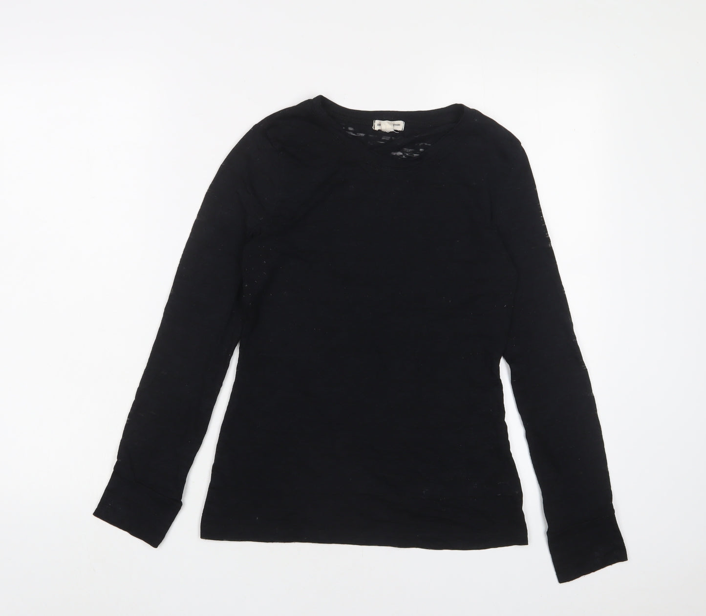 Zenana Outfitters Womens Black Polyester Basic T-Shirt Size M Crew Neck