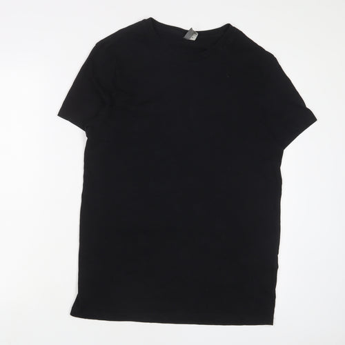 ASOS Mens Black Cotton T-Shirt Size M Crew Neck