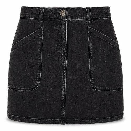 Nutmeg Girls Black Cotton A-Line Skirt Size 8-9 Years Regular Zip