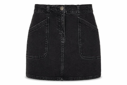Nutmeg Girls Black Cotton A-Line Skirt Size 8-9 Years Regular Zip