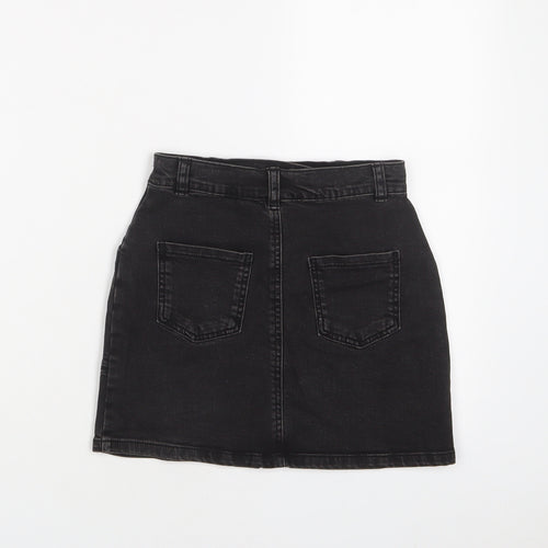 Nutmeg Girls Black Cotton A-Line Skirt Size 8-9 Years Regular Zip