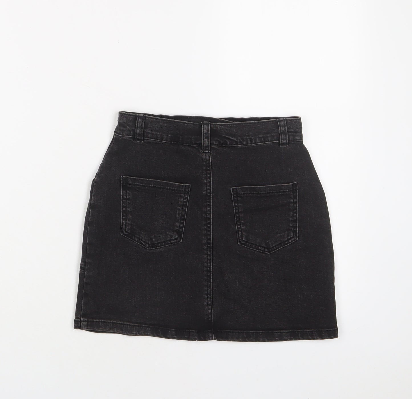 Nutmeg Girls Black Cotton A-Line Skirt Size 8-9 Years Regular Zip