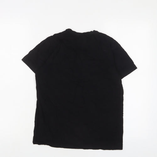 Marvel Girls Black Cotton Basic T-Shirt Size 12 Years Crew Neck Pullover