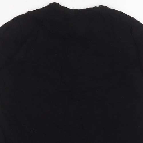 Marvel Girls Black Cotton Basic T-Shirt Size 12 Years Crew Neck Pullover