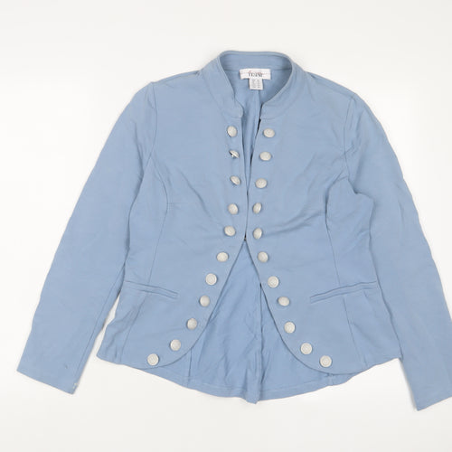 Tesini Womens Blue Jacket Size 16 Hook & Eye