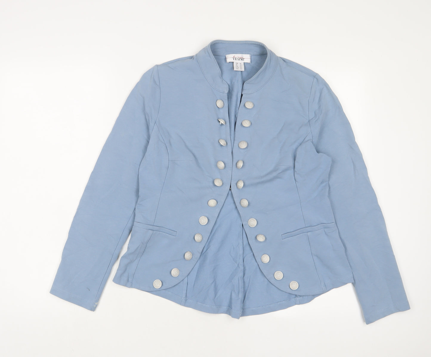 Tesini Womens Blue Jacket Size 16 Hook & Eye