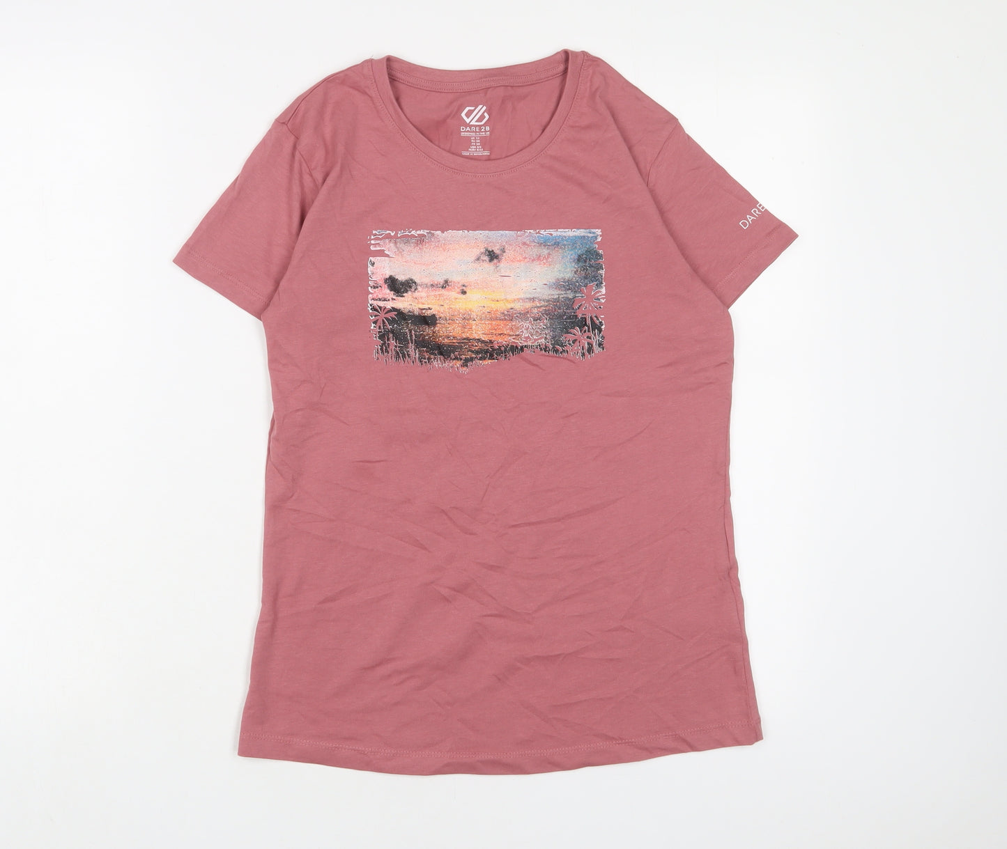 Dare 2B Womens Pink Cotton Basic T-Shirt Size 10 Crew Neck