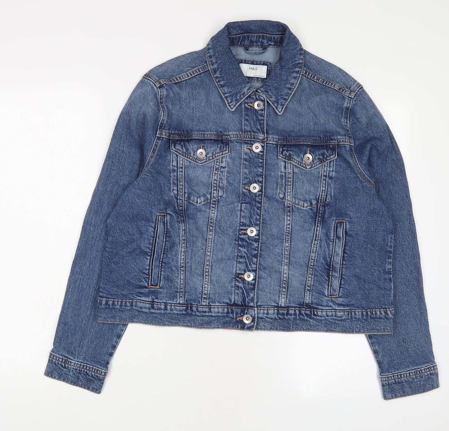 Marks and Spencer Womens Blue Jacket Size 18 Button