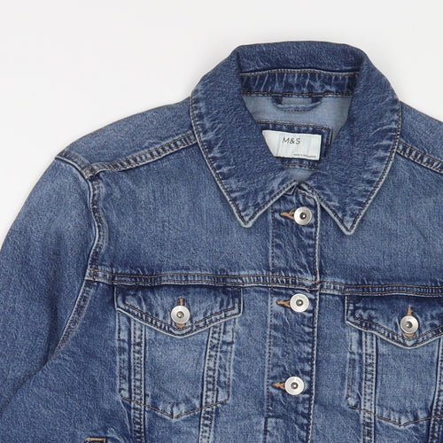 Marks and Spencer Womens Blue Jacket Size 18 Button