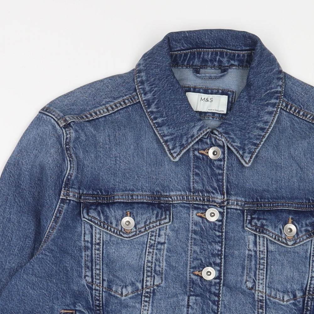 Marks and Spencer Womens Blue Jacket Size 18 Button