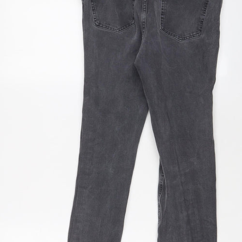 Marks and Spencer Womens Grey Cotton Skinny Jeans Size 12 L20 in Regular Zip