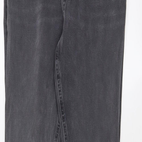Marks and Spencer Womens Grey Cotton Skinny Jeans Size 12 L20 in Regular Zip