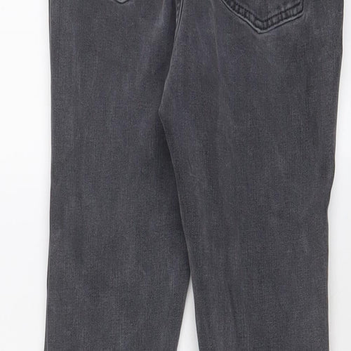 Marks and Spencer Womens Grey Cotton Skinny Jeans Size 12 L20 in Regular Zip