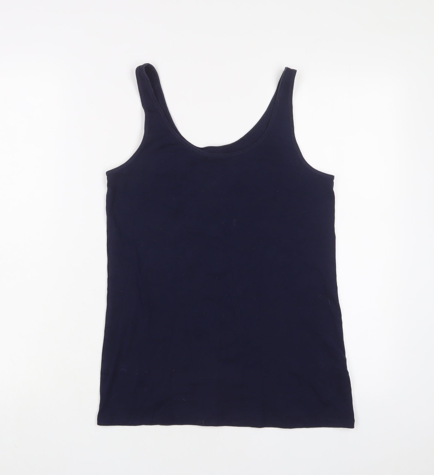 Gap Womens Blue Cotton Basic Tank Size L Scoop Neck