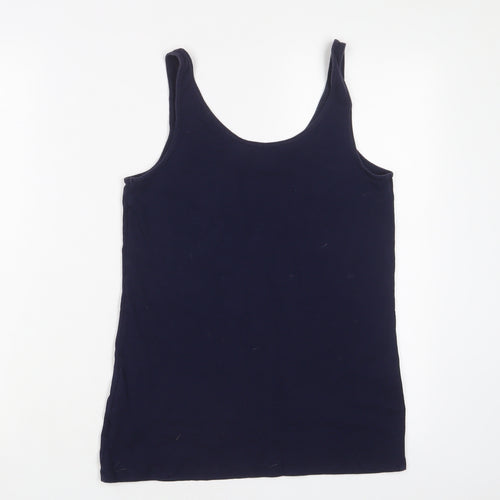 Gap Womens Blue Cotton Basic Tank Size L Scoop Neck