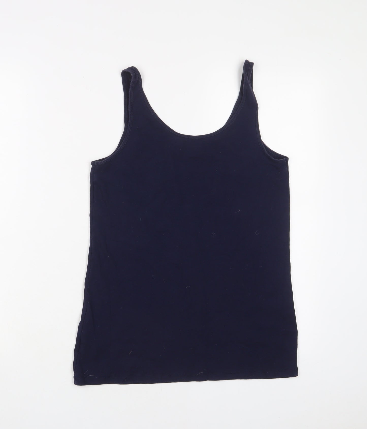 Gap Womens Blue Cotton Basic Tank Size L Scoop Neck