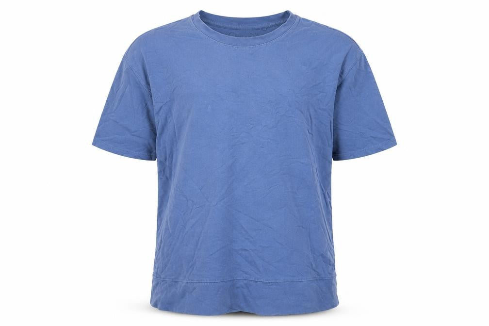 Front view of Next boys’ blue cotton basic t-shirt, size 10, years crew neck pullover