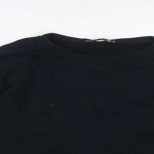 Zara Womens Black Cotton Basic T-Shirt Size S Crew Neck