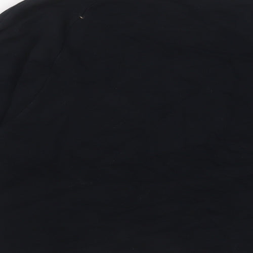 Zara Womens Black Cotton Basic T-Shirt Size S Crew Neck
