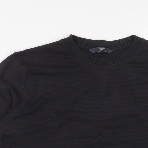 TCM Mens Black Cotton T-Shirt Size S Crew Neck