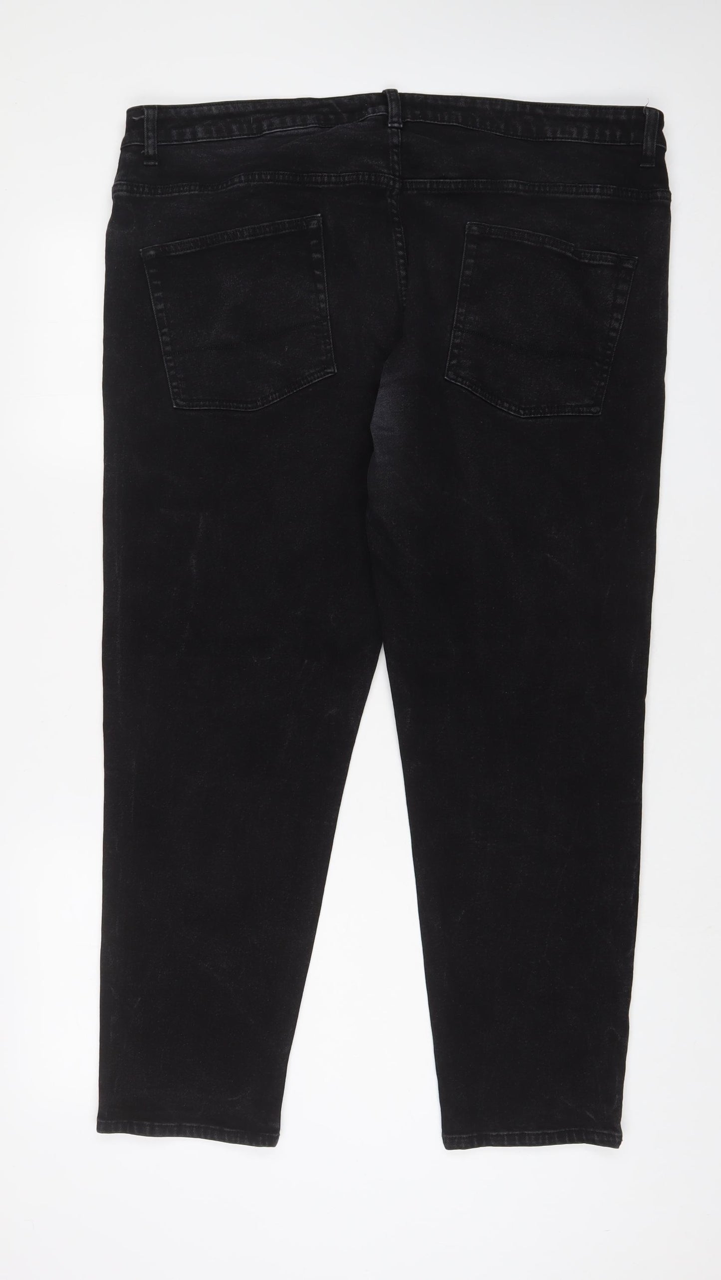 ASOS Mens Black Cotton Tapered Jeans Size 42 in L32 in Regular Zip