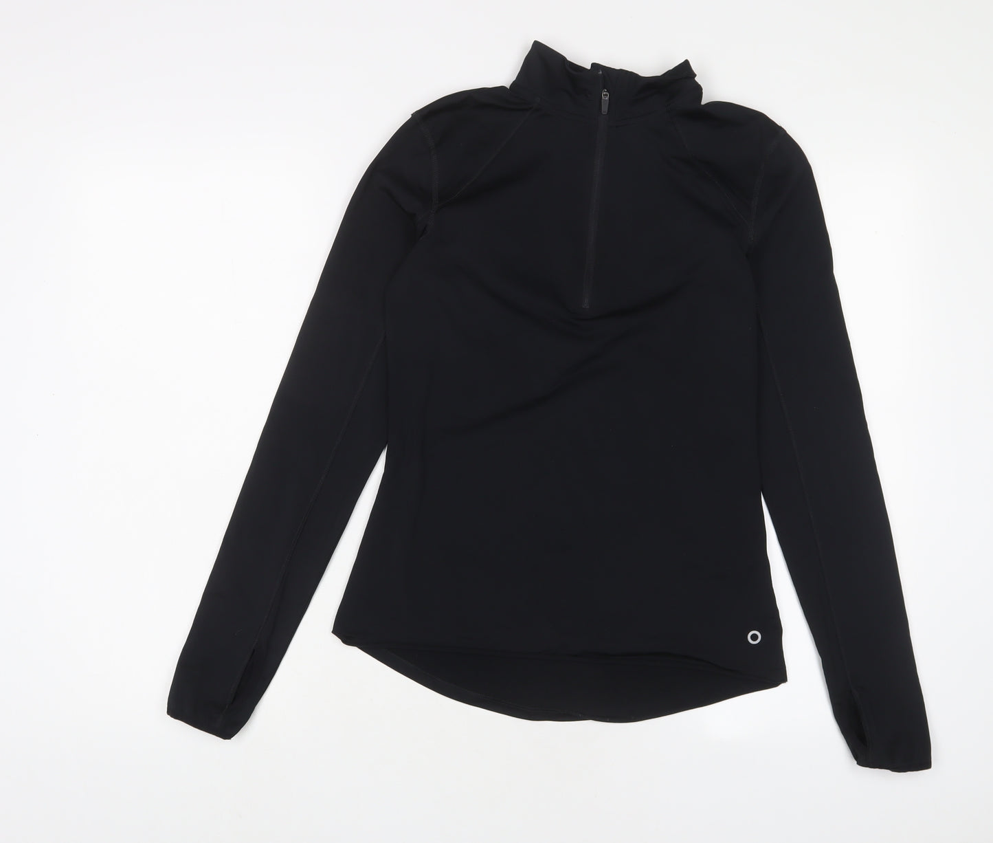 GOODMOVE Womens Black Polyester Basic Casual Size 6 High Neck Zip