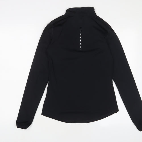 GOODMOVE Womens Black Polyester Basic Casual Size 6 High Neck Zip