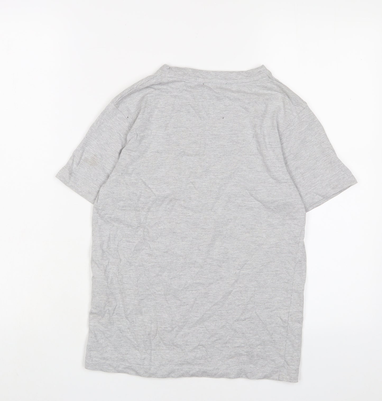 McKenzie Boys Grey Cotton Basic T-Shirt Size 13-14 Years Crew Neck Pullover - 13-15 Years