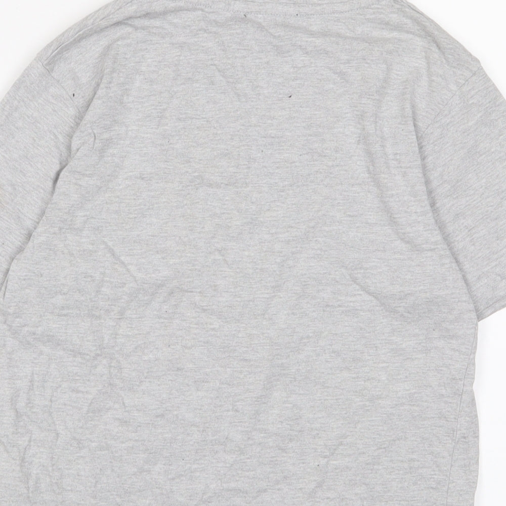 McKenzie Boys Grey Cotton Basic T-Shirt Size 13-14 Years Crew Neck Pullover - 13-15 Years