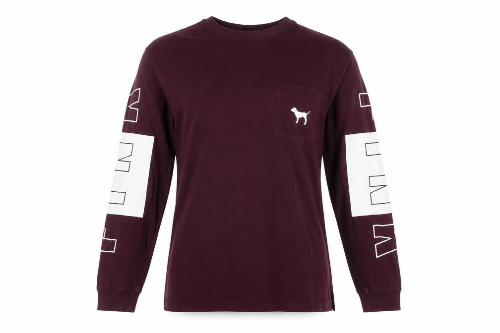 Front view of PINK women’s purple cotton basic t-shirt, size S, crew neck