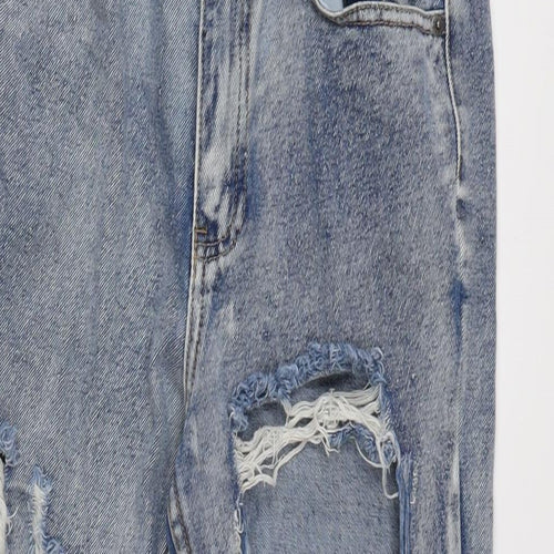 The Rockin Rev Womens Blue Cotton Straight Jeans Size 8 L27 in Regular Zip