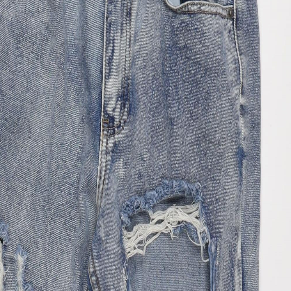 The Rockin Rev Womens Blue Cotton Straight Jeans Size 8 L27 in Regular Zip