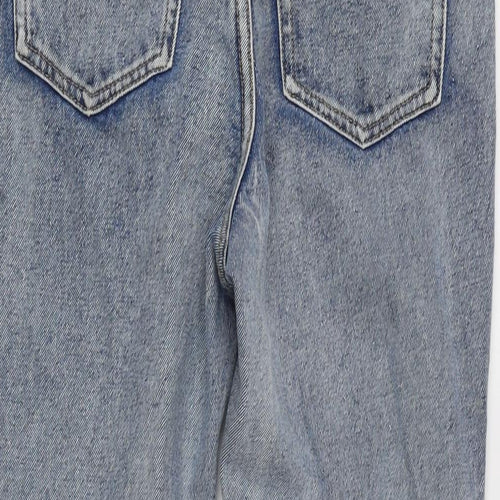 The Rockin Rev Womens Blue Cotton Straight Jeans Size 8 L27 in Regular Zip
