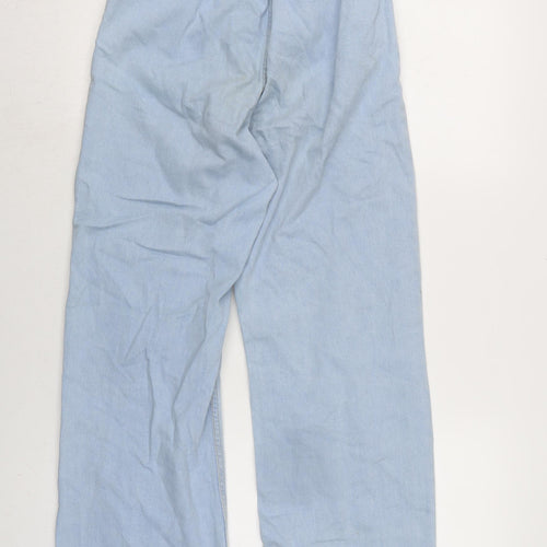 H&M Girls Blue Cotton Skinny Jeans Size 11-12 Years L27.5 in Regular Zip