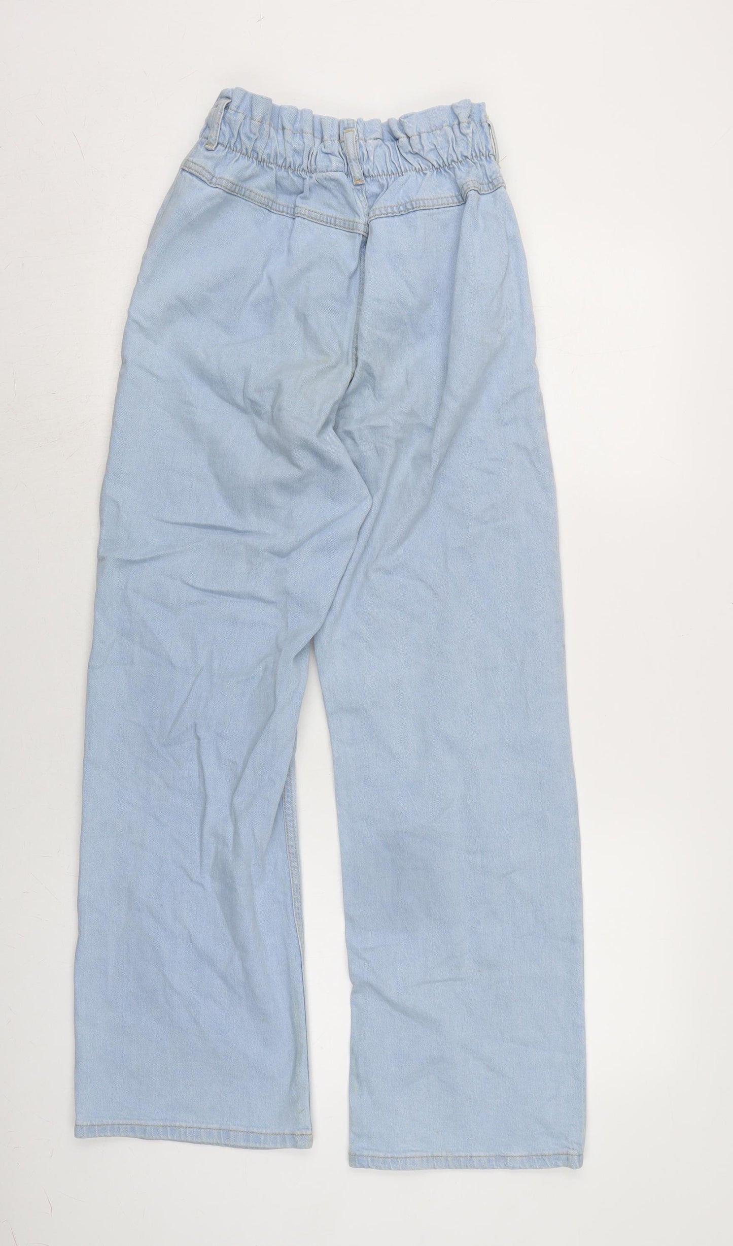 H&M Girls Blue Cotton Skinny Jeans Size 11-12 Years L27.5 in Regular Zip