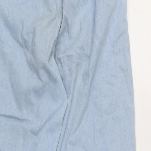 H&M Girls Blue Cotton Skinny Jeans Size 11-12 Years L27.5 in Regular Zip