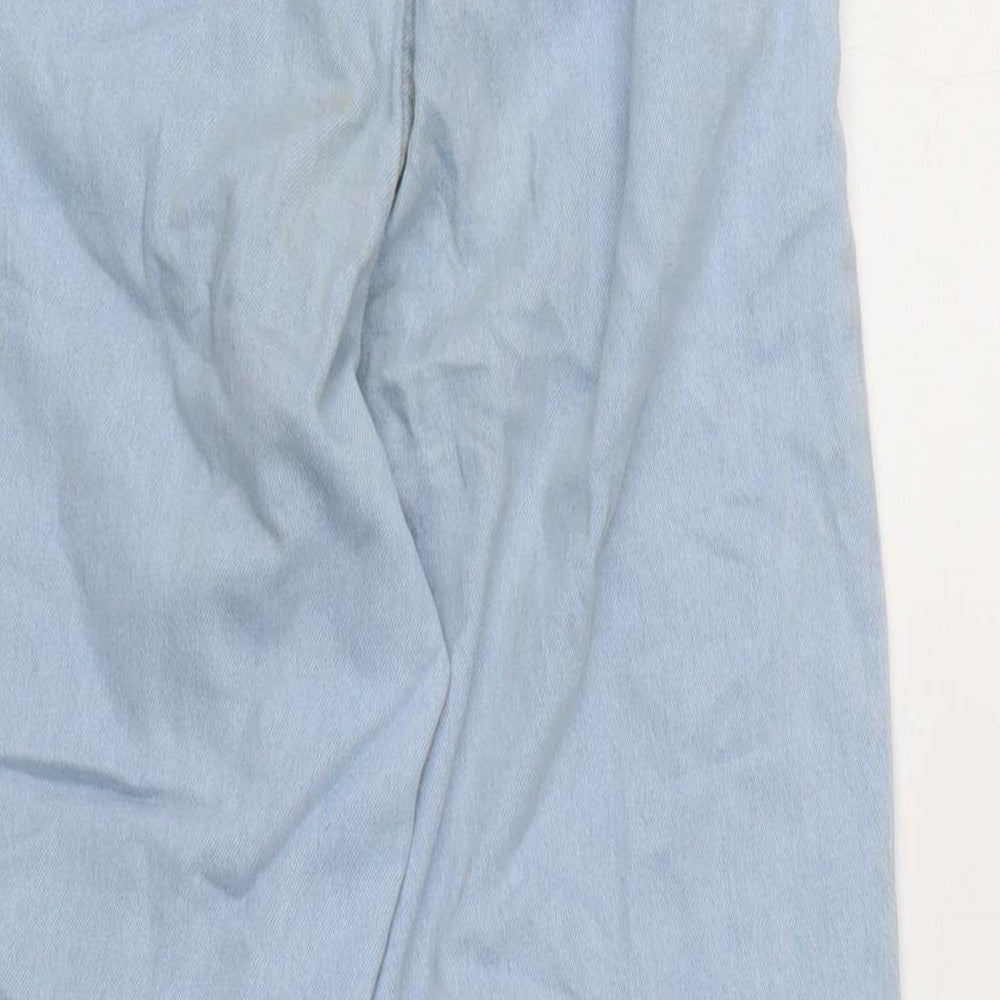H&M Girls Blue Cotton Skinny Jeans Size 11-12 Years L27.5 in Regular Zip
